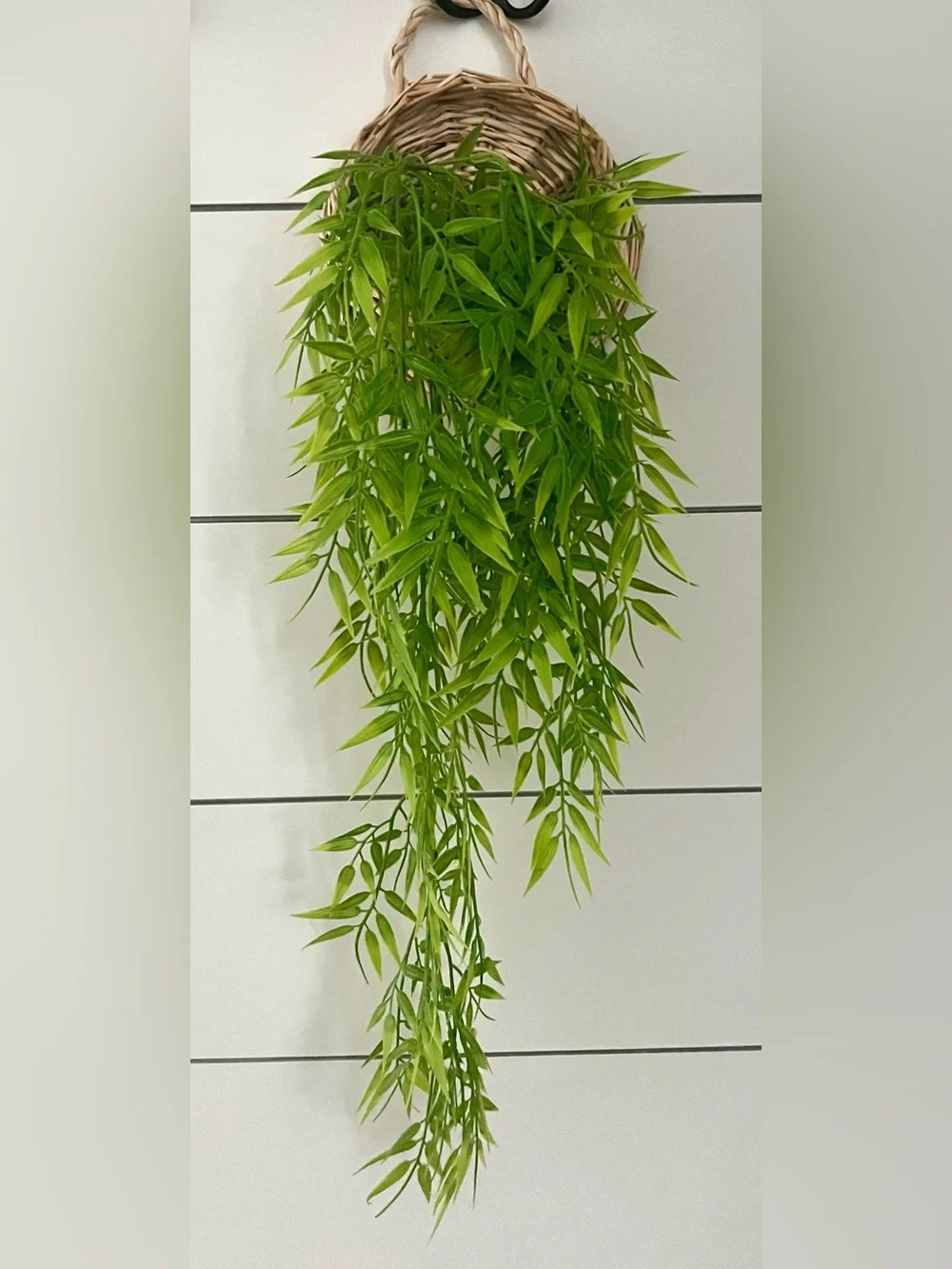 Faux Hanging Greenery Plant w/ Woven Basket-Like New